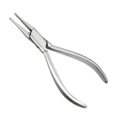 Silver metal pliers for eyeglass and DIY use shown on a white background.
