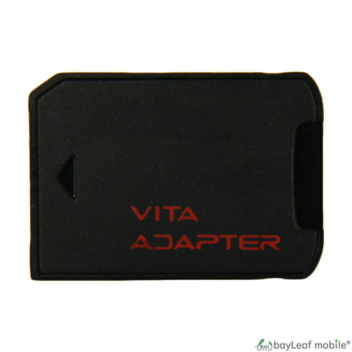 Black PlayStation Vita memory card adapter with red "VITA ADAPTER" text visible.