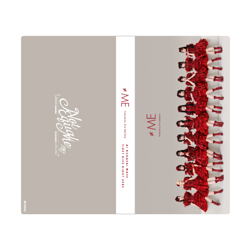 Photo of the photo album cover showing a gray background with a white spine and a row of people in red dresses along one edge, plus title text.