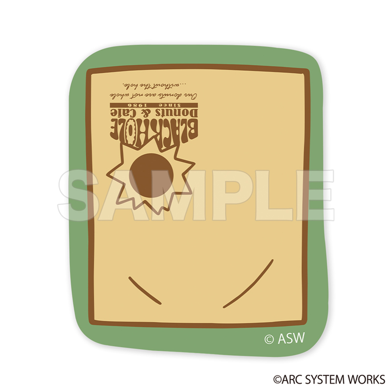 Top-down image of the floor mat showing a green border and beige center with a brown stylized circular logo and brown text, with a large "SAMPLE" watermark.