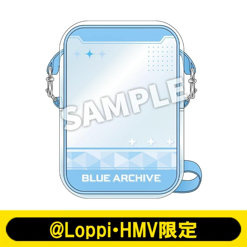 Illustrated front view of a light-blue Blue Archive shoulder pouch with a strap and a SAMPLE watermark.