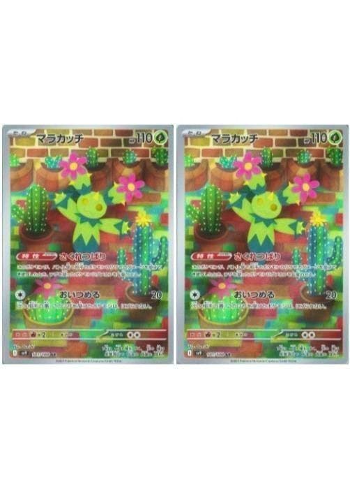 Two holographic Maracacchi (マラカッチ) Pokémon cards (SV9 101/100 AR) shown side by side.