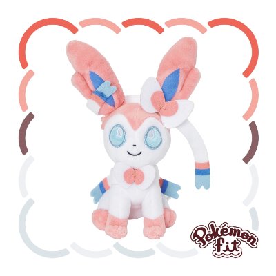 Front view of the Pokémon fit ニンフィア plush mascot on a white background.