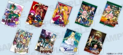 Nine illustrated acrylic-stand mockups from the Rance collection shown against a light background.
