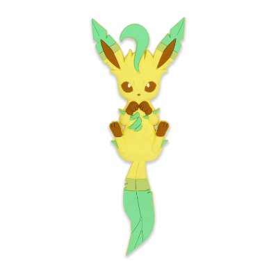 A plastic Leafeon-themed hook depicting the Pokémon and its leaf-like tail.
