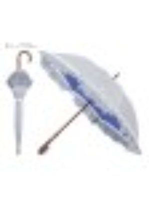POLO RALPH LAUREN striped frill long umbrella shown open with a matching closed view.