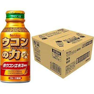 A turmeric extract drink bottle shown next to a cardboard case/box for the pack.