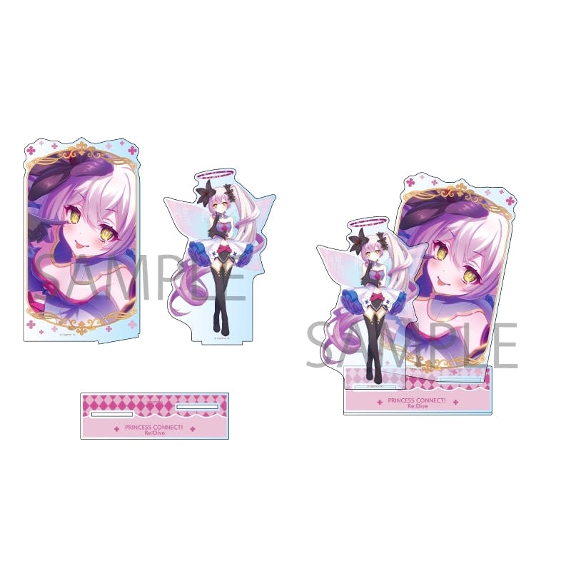 Die-cut acrylic character pieces and two display bases for the Princess Connect! Re:Dive Tia acrylic diorama.
