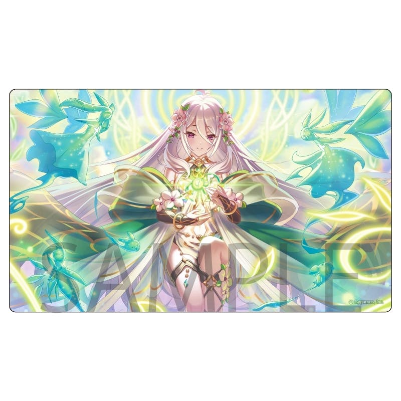 Rubber desk mat showing Kokkoro from Princess Connect! Re:Dive in green and pastel illustrated artwork.