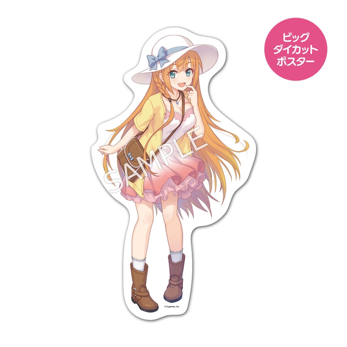 Die-cut fridge magnet sheet showing Eustiana von Astraea (Pecorine) in a hat, dress, and boots.