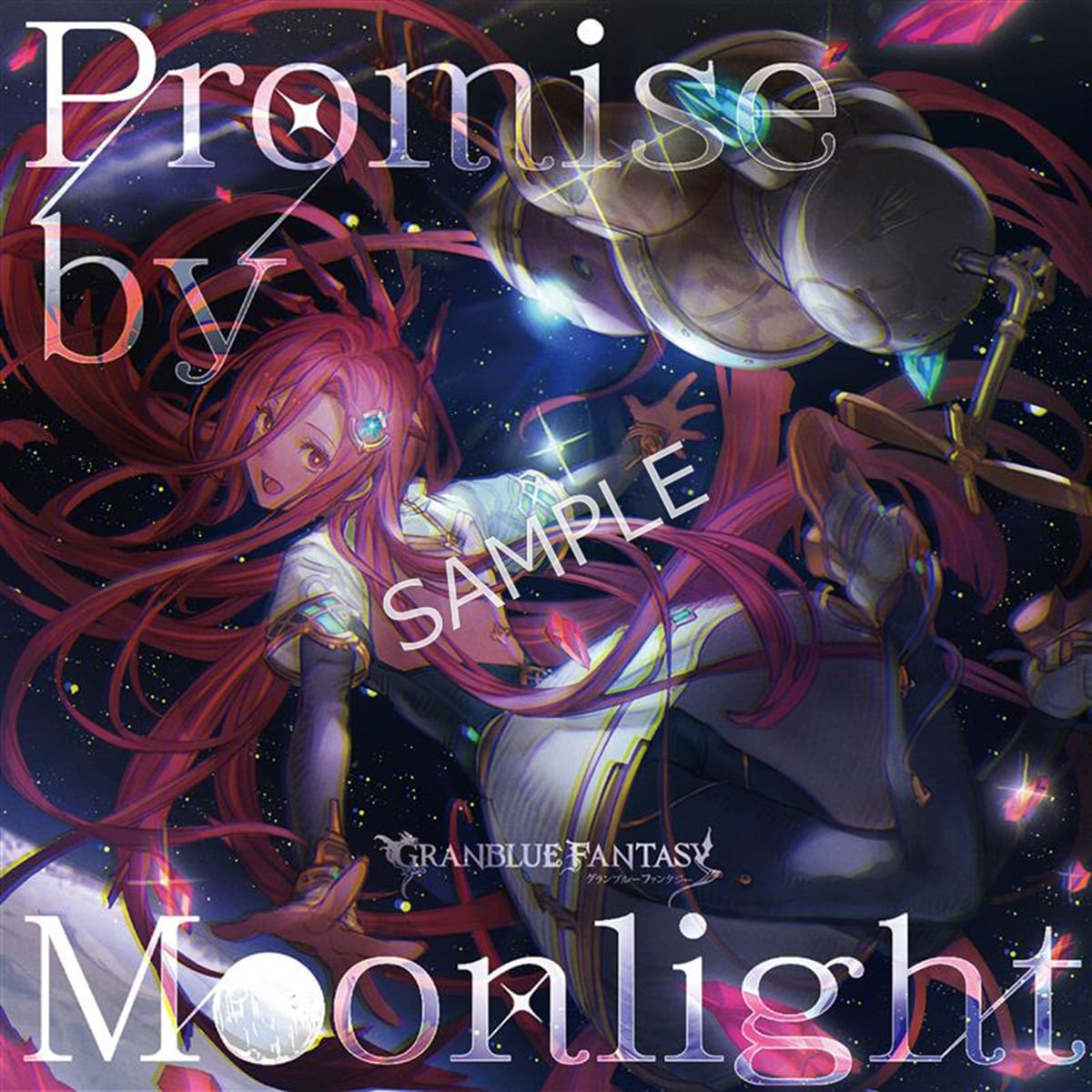 CD cover art for Promise by Moonlight (GRANBLUE FANTASY) showing illustrated character floating with title text.