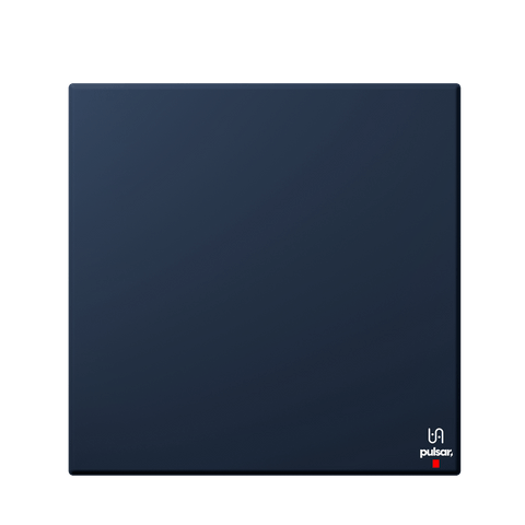 Top-down view of a navy Pulsar eS PD170 gaming mousepad showing the Pulsar logo in the corner.