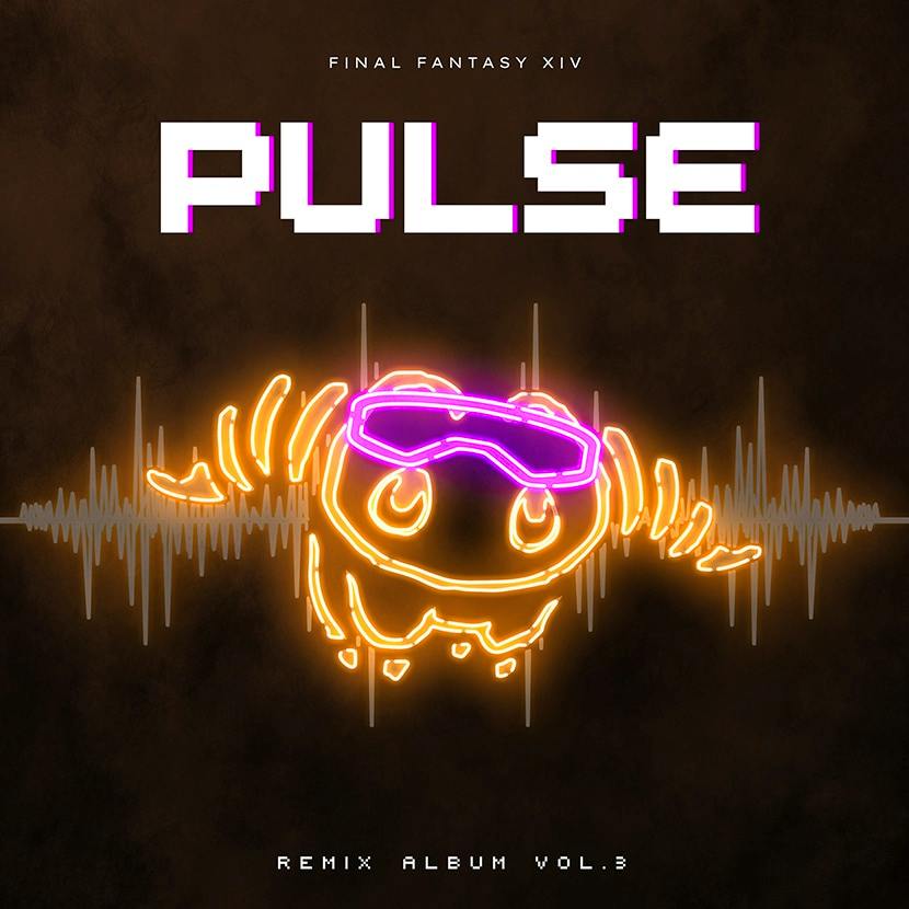 Album cover art showing the word “PULSE” above a neon-styled mascot wearing goggles against a waveform background, with “FINAL FANTASY XIV” and “REMIX ALBUM VOL.3” text.