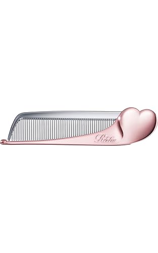 Rose-gold ReFa HEART COMB Aira hair comb shown on a white background.