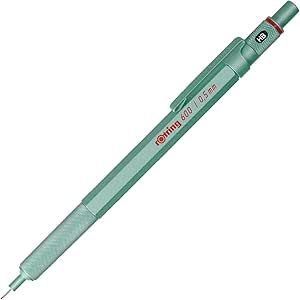 Mint-colored rOtring 600 0.5mm mechanical pencil photographed on a white background.