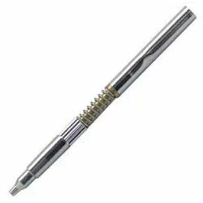 Close-up of the metal Rotring multi-pen mechanical pencil sharp holder (0.5mm) showing the tip, spring, and barrel.