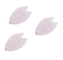 Three pink cherry-blossom petal fabric patches on a white background.