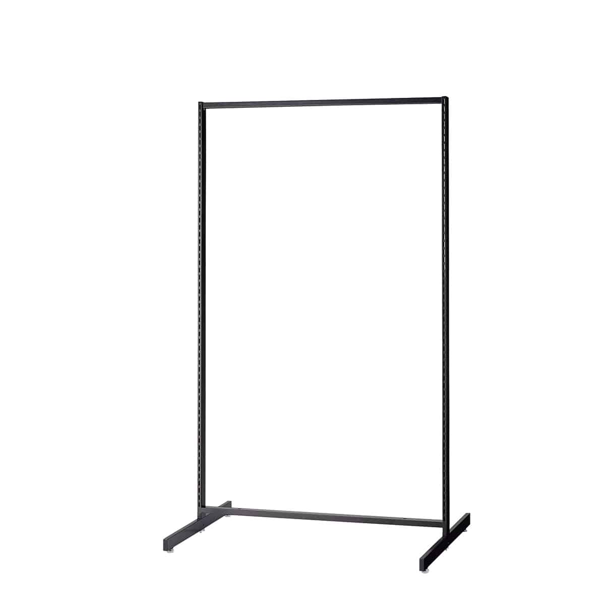 Black steel shelf frame (SF90 central double-sided semi-slim) photographed on a white background.