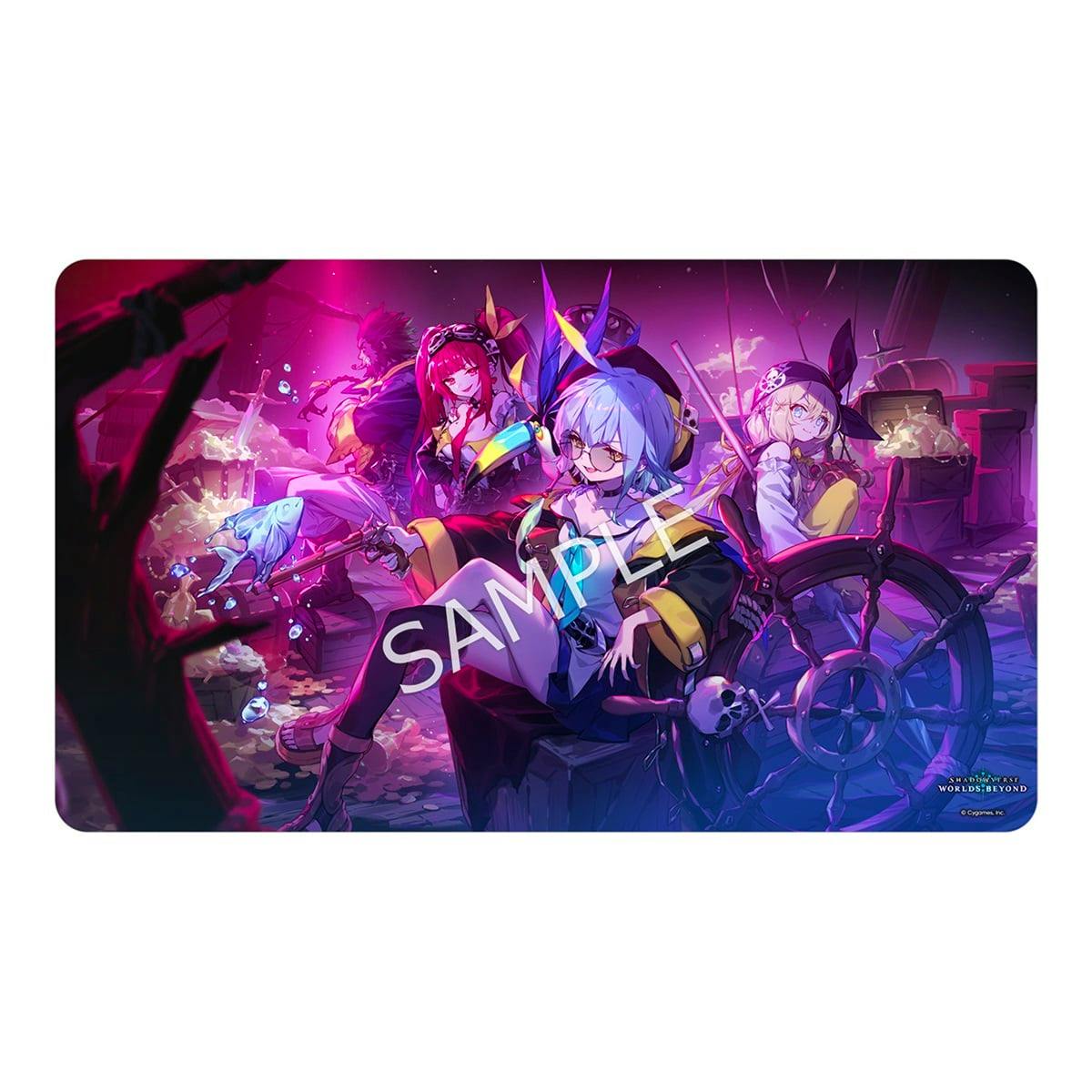 Rubber desk mat featuring Shadowverse: Worlds Beyond artwork for Barbaros (home background ver.) with a visible SAMPLE watermark.