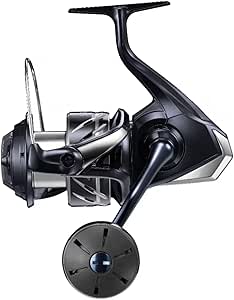 A Shimano Large Stradic SW spinning fishing reel shown against a white background.