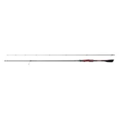 Two-piece spinning fishing rod (S84L+) shown disassembled into two sections.