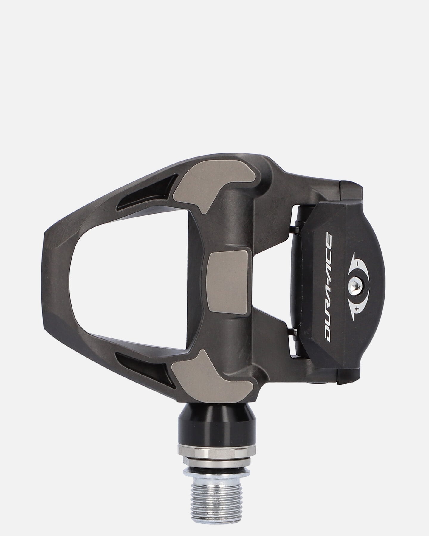 Close-up image of a Shimano Dura-Ace PD-R9100 bicycle pedal on a white background.