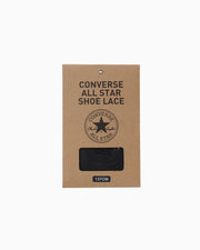 A cardboard package labeled "Converse All Star Shoe Lace" with a visible black shoelace through a small window.