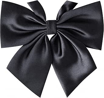Navy blue school bow ribbon with a center knot and two tails.