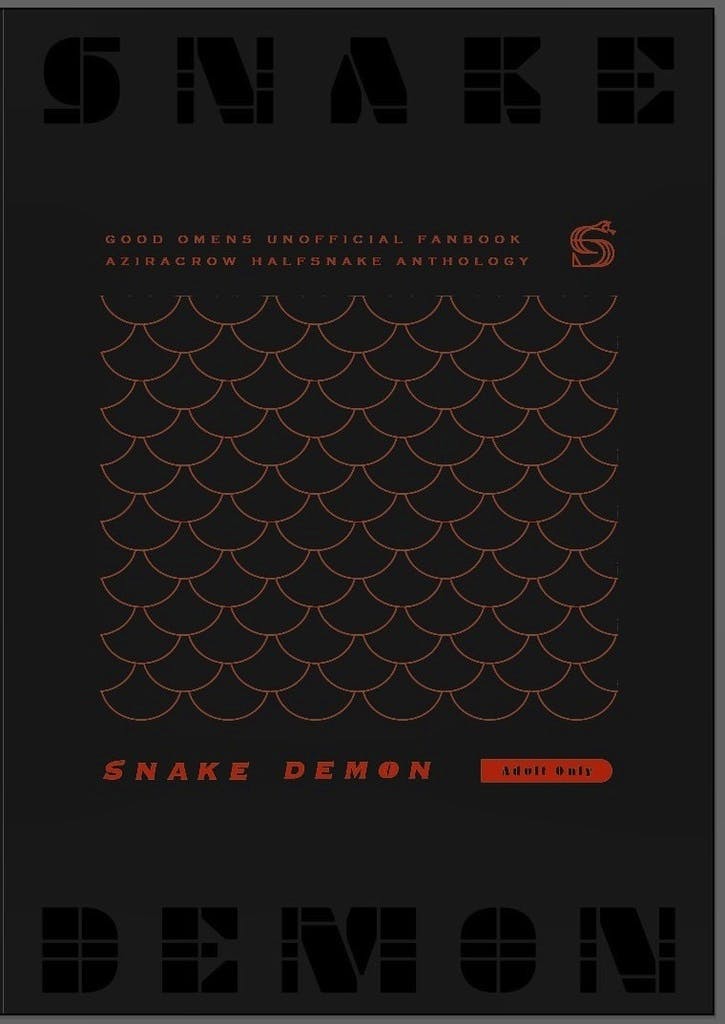 Front cover of the comic book titled "SNAKE DEMON" showing a stylized scale pattern and an "Adult Only" label.