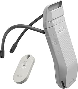 Sony REON POCKET PRO Plus wearable thermo sensing unit with a small oval remote and a flexible neck strap.