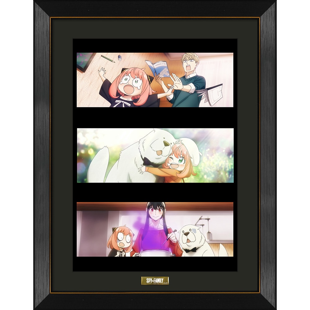 Framed A3 art print of SPY×FAMILY Season2 teaser visual (comicall ver.) showing three horizontal comic-style panels.