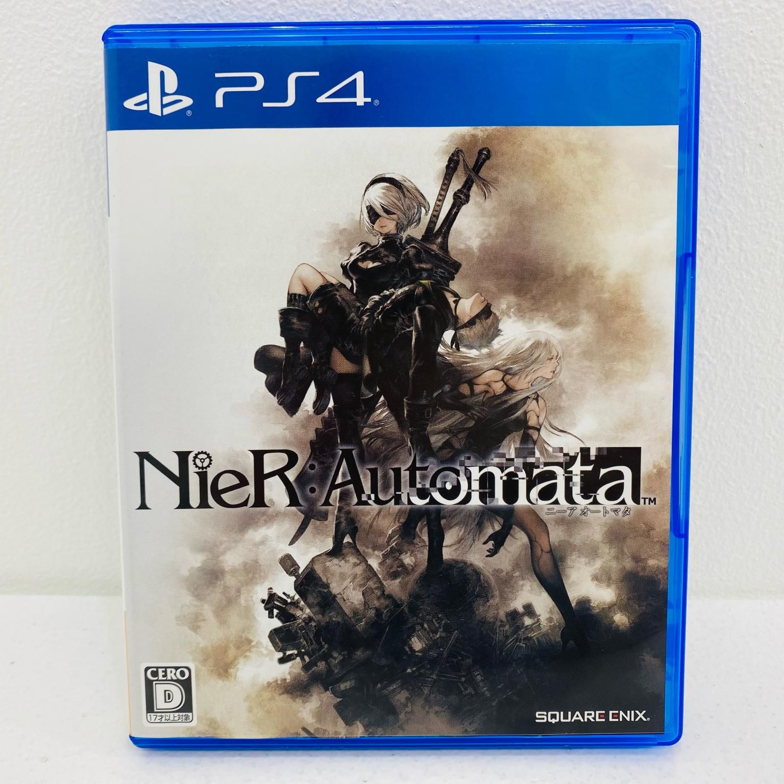 Front cover of the PlayStation 4 game case for NieR:Automata showing the game's cover art.