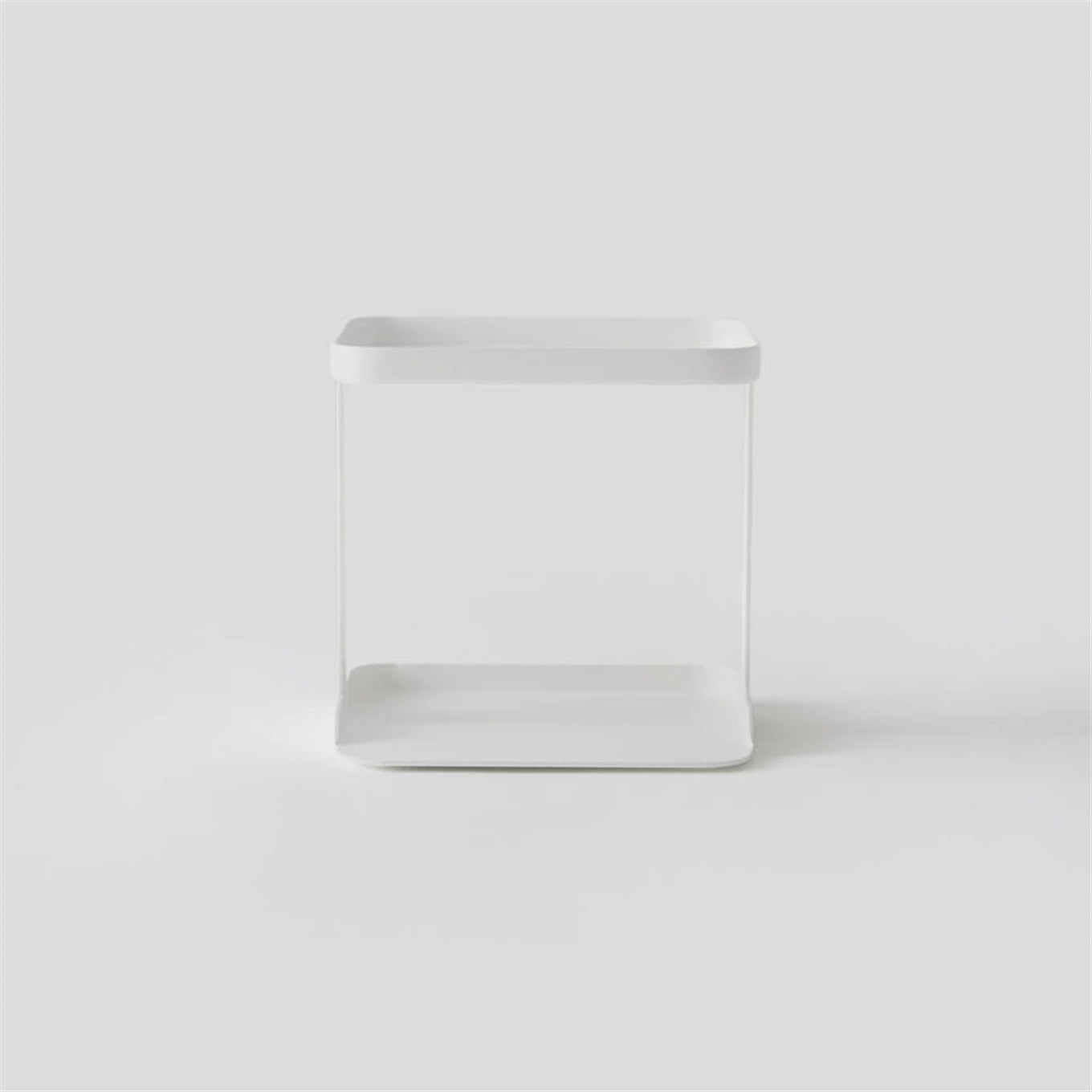 White steel two-tier spice rack shown on a plain white background.