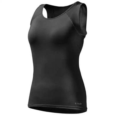 Black women's tank top (Style BX innerwear) displayed on a white background.