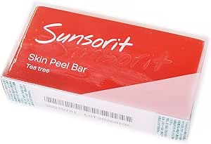 Packaged Sunsorit Skin Peel Bar (Tea Tree) face soap in a red and white box.