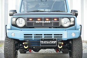 Front view of a Jimny Sierra JB74 vehicle showing the installed front bumper.