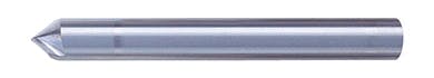Photograph of a single metal screw with a pointed conical tip and cylindrical shank on a white background.