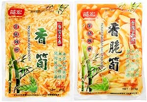 Front view photograph of a packaged Taiwan seasoned menma fragrant bamboo shoot bag.