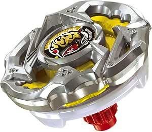Silver and yellow BEYBLADE X booster top (TAKARA TOMY BX-54) shown at an angle.