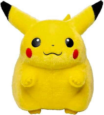 Front view of the Takara Tomy Pokémon Pikachu plush toy (1/1, 40cm).