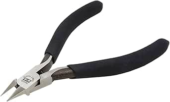 Precision thin-blade nippers with black handles for gate cutting shown on a white background.