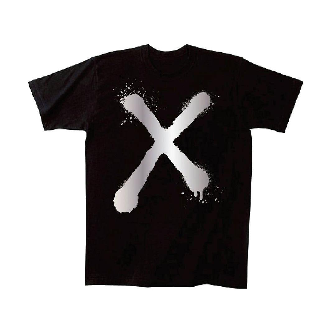 Black cotton TEAM 2000X logo T-shirt with a large white X graphic on the front.