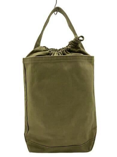 Green TEMBEA tote bag front view with a drawstring top and single handle.
