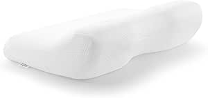 White Tempur Ergo Plus pillow with a concave 3D contour for neck support shown on a plain white background.