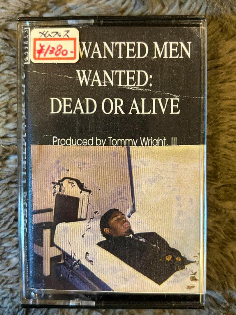 Front view of the Ten Wanted Men "Wanted: Dead or Alive" cassette tape case showing the cover art and a price sticker.
