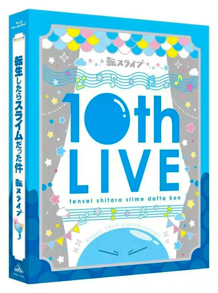 Blu-ray special edition box for Tensei Shitara Slime Datta Ken 10th LIVE showing blue "10th LIVE" cover artwork.