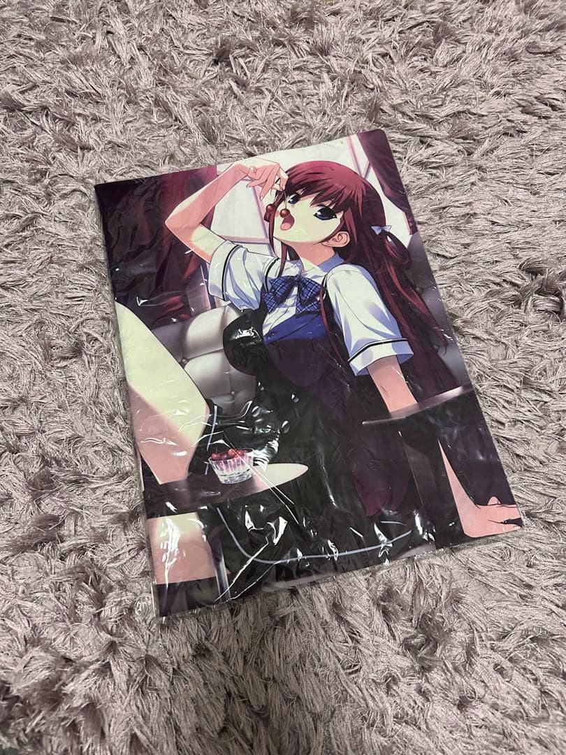 Plastic-wrapped playmat depicting Suou Amane from Grisaia laid on a shaggy rug.