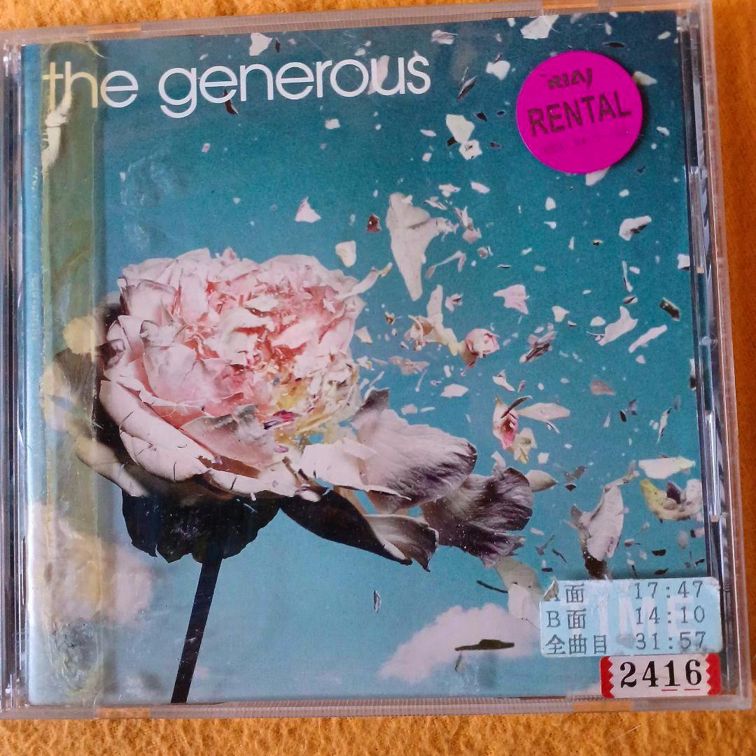 Front cover photo of the CD jewel case showing floral artwork and the title "the generous".