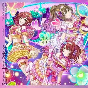 CD cover art for THE IDOLM@STER SHINY COLORS showing three illustrated idol characters in colorful stage costumes with title text.
