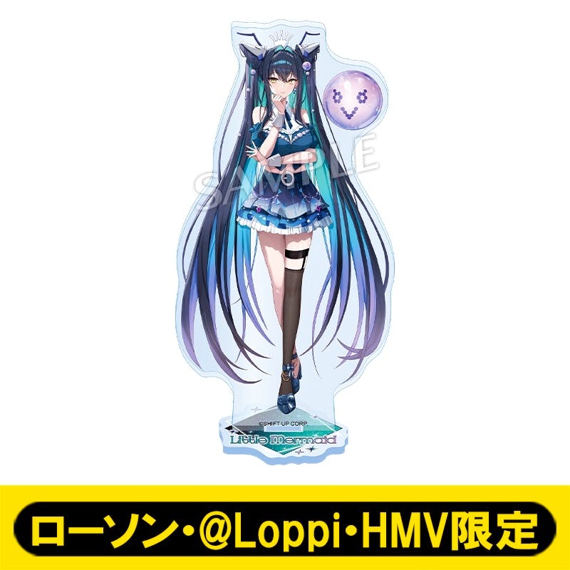 Acrylic decorative stand (Little Mermaid) showing the illustrated character on its display base against a white background.